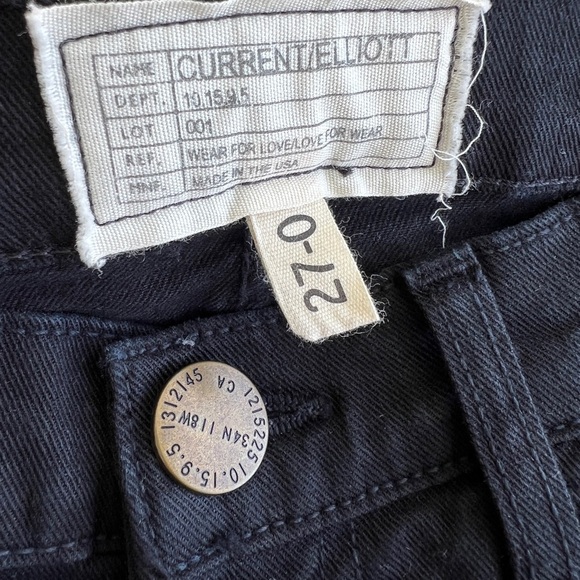 Current Elliott Black Jeans Size 4 27 Flare Bell Low Rise Womens Stretch grunge - Picture 4 of 8